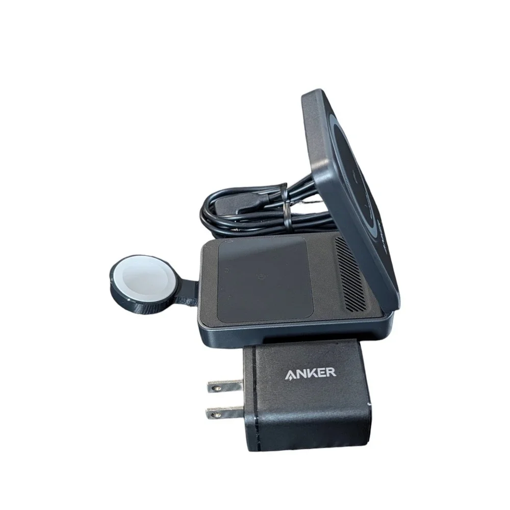 Cc9U Anker  MagGo 15W Qi2 Foldable Pocket-Sized 3 - in - 1 Magsafe Charger Black
